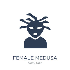 female Medusa icon. Trendy flat vector female Medusa icon on white background from Fairy Tale collection