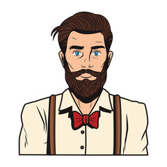 Hipster man pop art cartoon
