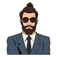 Hipster man pop art cartoon