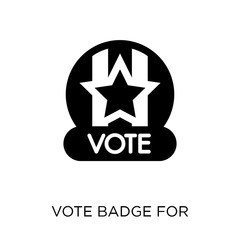 Vote badge for political elections icon. Vote badge for political elections symbol design from Political collection.