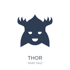 Thor icon. Trendy flat vector Thor icon on white background from Fairy Tale collection