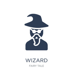 Wizard icon. Trendy flat vector Wizard icon on white background from Fairy Tale collection