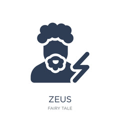 Zeus icon. Trendy flat vector Zeus icon on white background from Fairy Tale collection