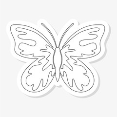 Butterfly winged insect flat sticker