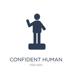 confident human icon. Trendy flat vector confident human icon on white background from Feelings collection