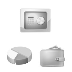 Isolated object of bank and money sign. Collection of bank and bill vector icon for stock.