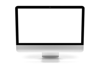 Fototapeta premium Isolated modern computer with shadow front view 3d rendering