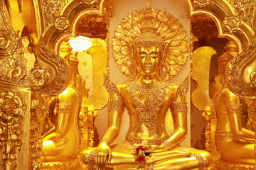 Statue of buddha for religion abstract background