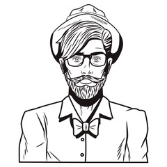Obraz premium Hipster man pop art cartoon