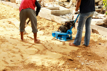 Walk Behind Compactor for soil compaction at the construction work