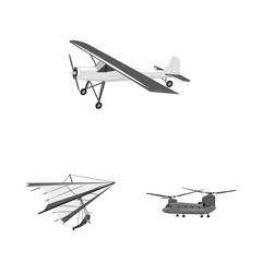 Fototapeta na wymiar Vector design of plane and transport symbol. Set of plane and sky vector icon for stock.