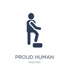 proud human icon. Trendy flat vector proud human icon on white background from Feelings collection