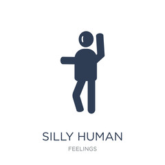 silly human icon. Trendy flat vector silly human icon on white background from Feelings collection