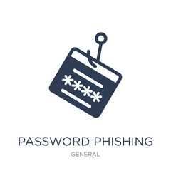 password phishing icon. Trendy flat vector password phishing icon on white background from General collection