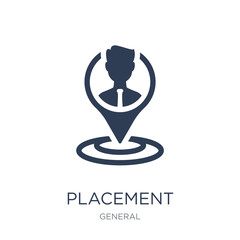 placement icon. Trendy flat vector placement icon on white background from General collection