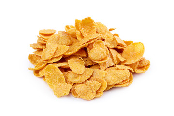 Corn flakes assortment isolated on white background