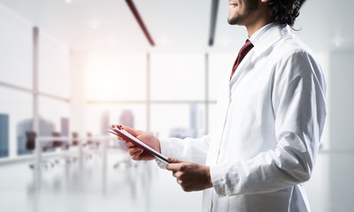 Medical industry concept by means of successful doctor