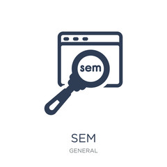 sem icon. Trendy flat vector sem icon on white background from General collection