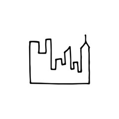 city silhouette icon isolated on white background