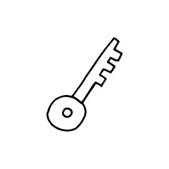 key for the door lock icon. hand drawing object in isolation
