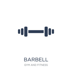 Barbell icon. Trendy flat vector Barbell icon on white background from Gym and fitness collection