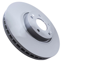 Brake disc isolated on white background. Auto parts. Brake disc rotor isolated on white. Braking...