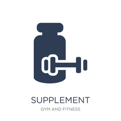 Supplement icon. Trendy flat vector Supplement icon on white background from Gym and fitness collection