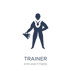 Trainer icon. Trendy flat vector Trainer icon on white background from Gym and fitness collection