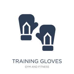 Training gloves icon. Trendy flat vector Training gloves icon on white background from Gym and fitness collection