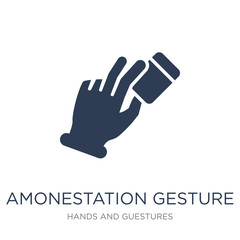 Amonestation gesture icon. Trendy flat vector Amonestation gesture icon on white background from Hands and guestures collection