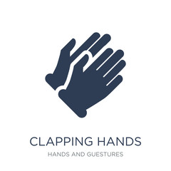 Clapping Hands icon. Trendy flat vector Clapping Hands icon on white background from Hands and guestures collection