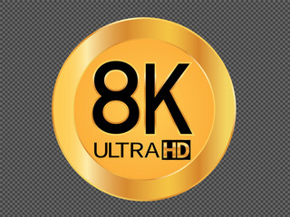 8K resolution gray icon for web and mobile