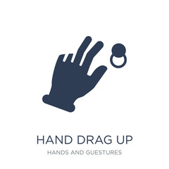 hand Drag Up icon. Trendy flat vector hand Drag Up icon on white background from Hands and guestures collection