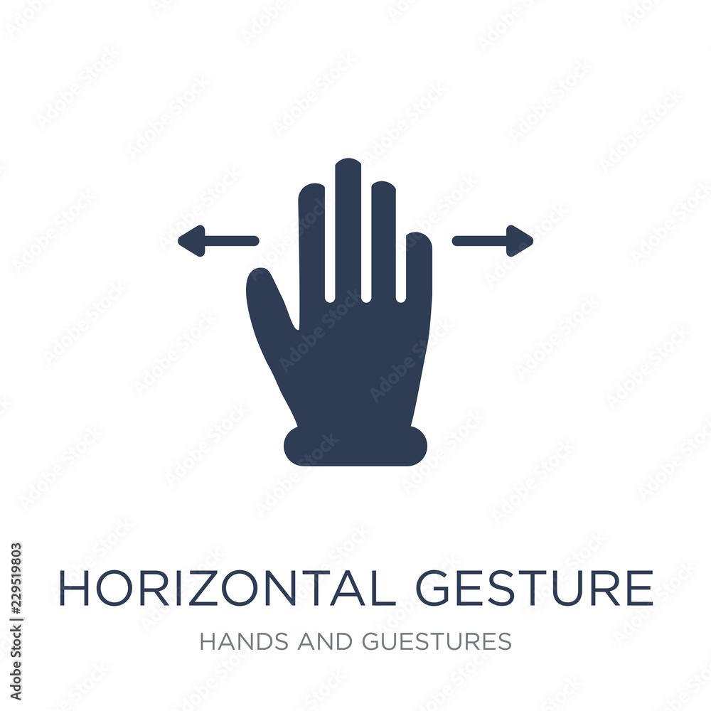Poster horizontal gesture icon. trendy flat vector horizontal gesture icon on white background from hands a