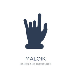 Maloik icon. Trendy flat vector Maloik icon on white background from Hands and guestures collection