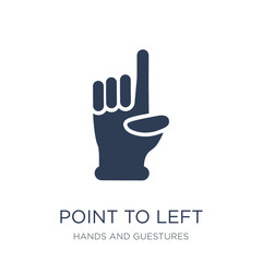 Point to Left icon. Trendy flat vector Point to Left icon on white background from Hands and guestures collection