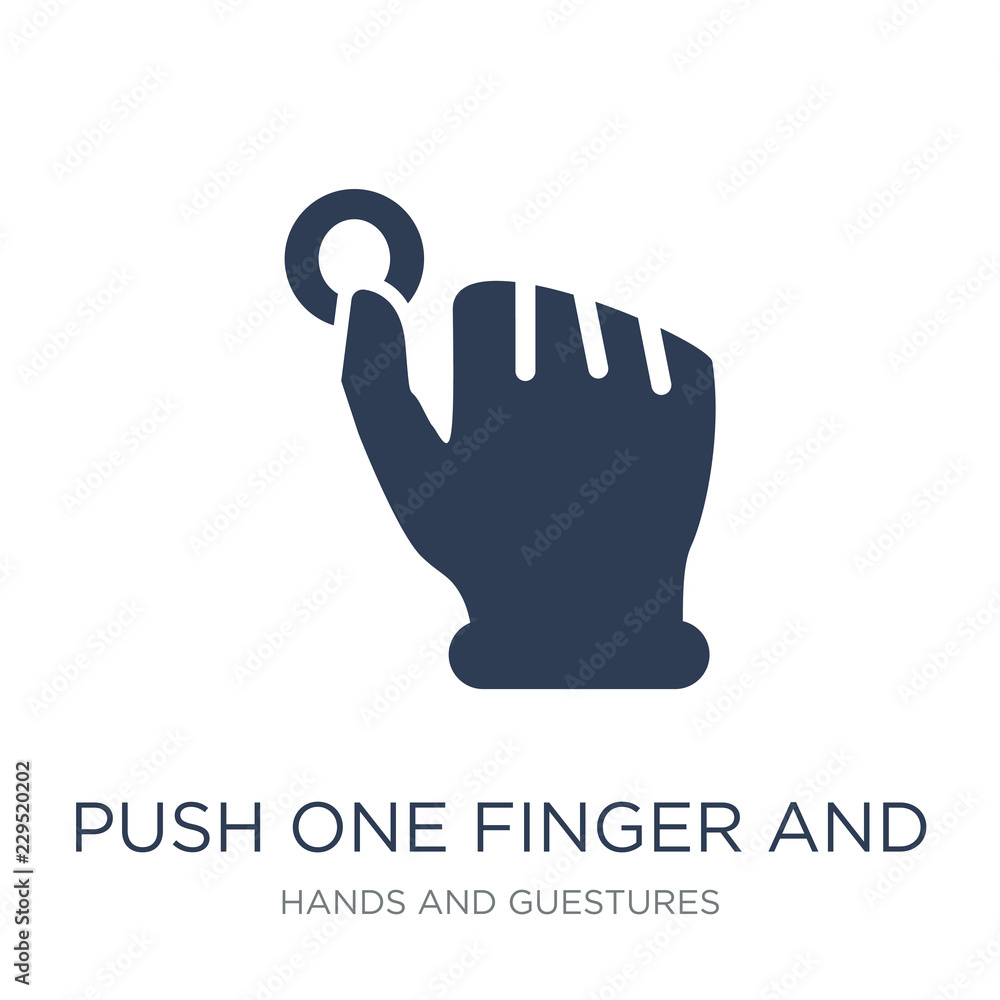 Poster push one finger and wait icon. trendy flat vector push one finger and wait icon on white background 