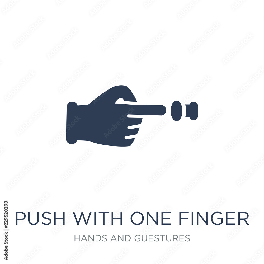 Poster push with one finger to slide icon. trendy flat vector push with one finger to slide icon on white b
