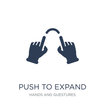 Push to expand icon. Trendy flat vector Push to expand icon on white background from Hands and guestures collection