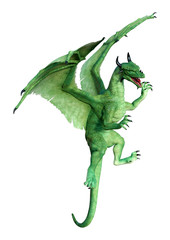 Obraz premium 3D Rendering Fairy Tale Dragon na białym tle