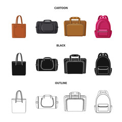 Vector design of suitcase and baggage logo. Collection of suitcase and journey stock symbol for web.