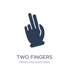 Two Fingers icon. Trendy flat vector Two Fingers icon on white background from Hands and guestures collection