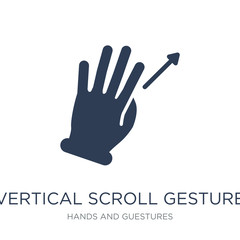 Vertical Scroll gesture icon. Trendy flat vector Vertical Scroll gesture icon on white background from Hands and guestures collection