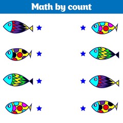  Visual Educational Game for children. Worksheet for preschool kids. Vector illustration