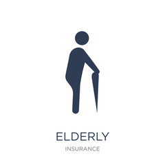 Elderly icon. Trendy flat vector Elderly icon on white background from Insurance collection