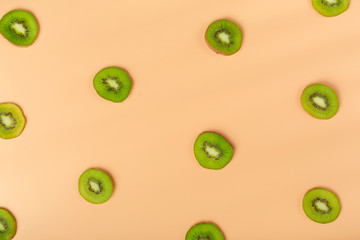 Creative layout made of Kiwi fruits