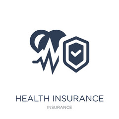 Health insurance icon. Trendy flat vector Health insurance icon on white background from Insurance collection