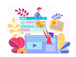 Construction sites, optimization, web design and online communication concept.