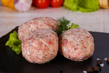 Raw pork cutlet
