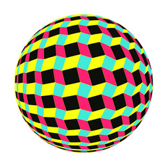 cubic stairs sphere in pop shades